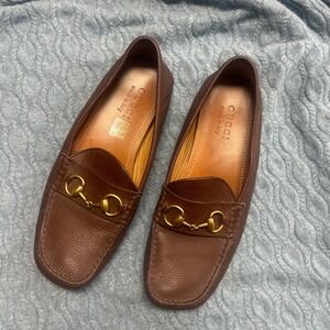 Gucci mens brown loafers slippers size 7 genuine leather